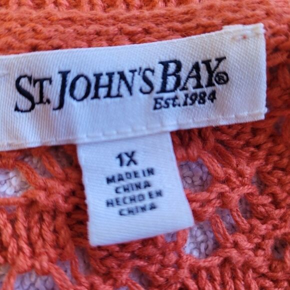 St. John's Bay woman's crochet knitted sweater size 1X - Picture 5 of 6